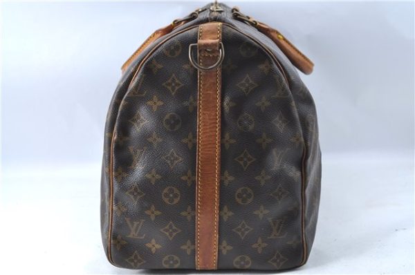 Auth Louis Vuitton Monogram Keepall Bandouliere 50 Boston Bag M41416 LV 0382B For Sale