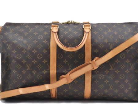 Auth Louis Vuitton Monogram Keepall Bandouliere 55 Boston Bag M41414 LV H9815 Online Sale