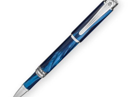 Montegrappa Hemingway The Fisherman Limited Edition Roller Ball Pen, Blue on Sale