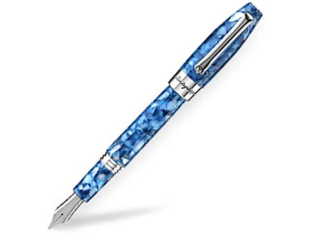 Montegrappa Fortuna Mosaico Marrakech Fountain Pen, Blue Steel - Steel Nib on Sale