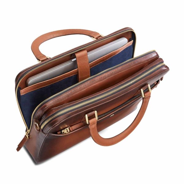 Lapis Bard Ducorium Chester 14inch Slim Laptop Business Bag - Cognac Sale