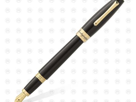 Montegrappa Felicita Fountain Pen, Black - Steel Nib Hot on Sale